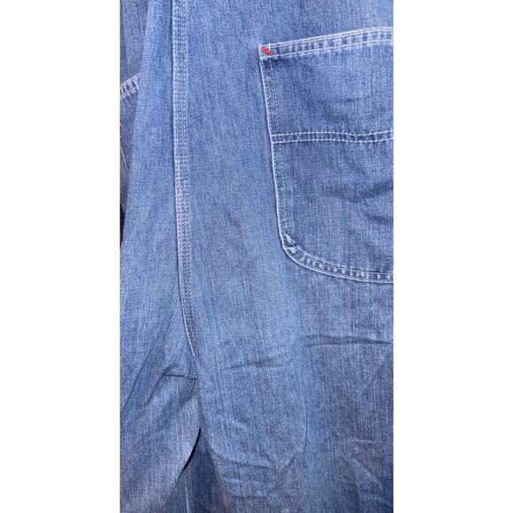 Vintage Big Mac Bib Overalls Men Medium Denim Square Bak Workwear USA Distressed - Picture 12 of 13